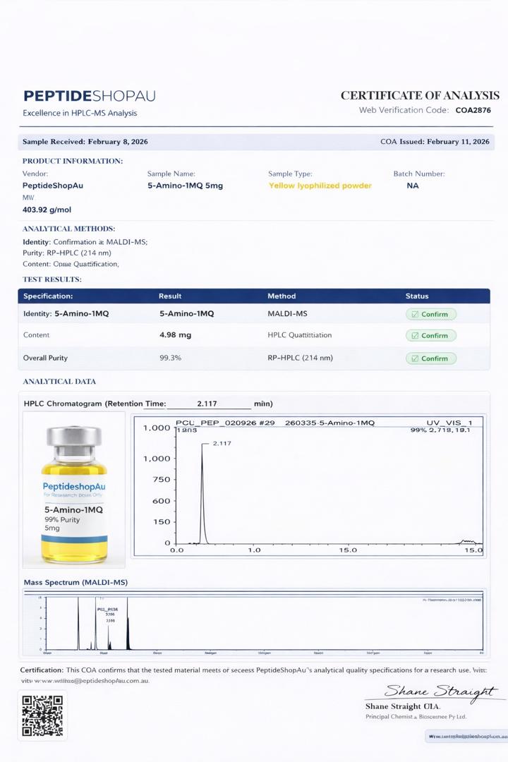 Buy 5-Amino-1MQ 5mg AU -(Research Grade) - Image 2