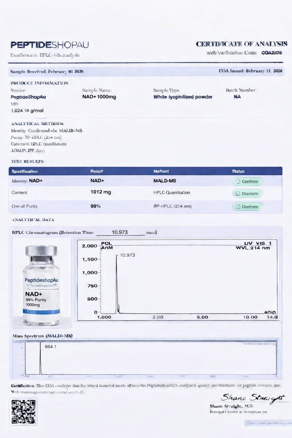 Buy NAD+ 1000mg AU -(Research Grade)