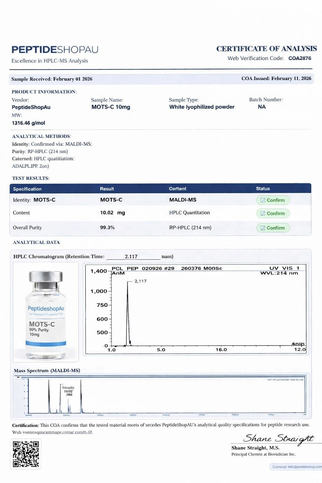 Buy MOTS-C 10mg AU -(Research Grade) - Image 3