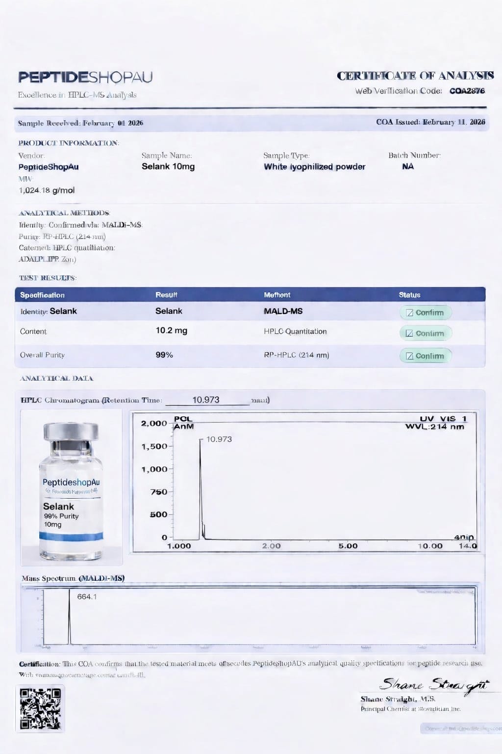 Buy Selank 10mg AU -(Research Grade) - Image 3