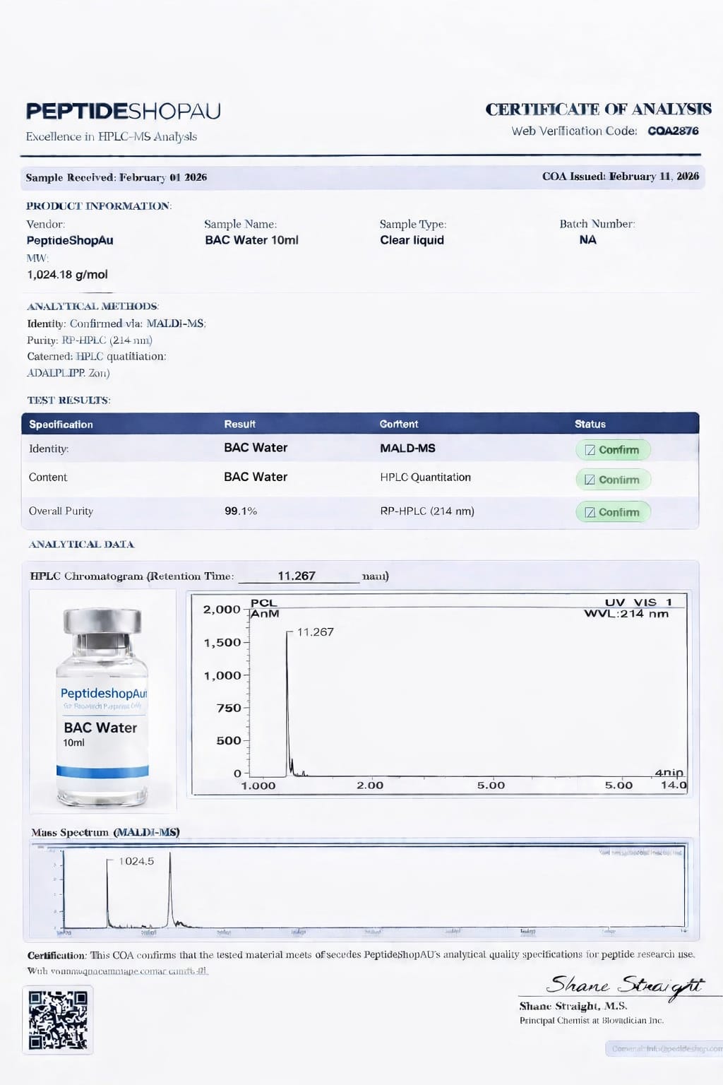 Buy BAC Water 10ml AU -(Research Grade)