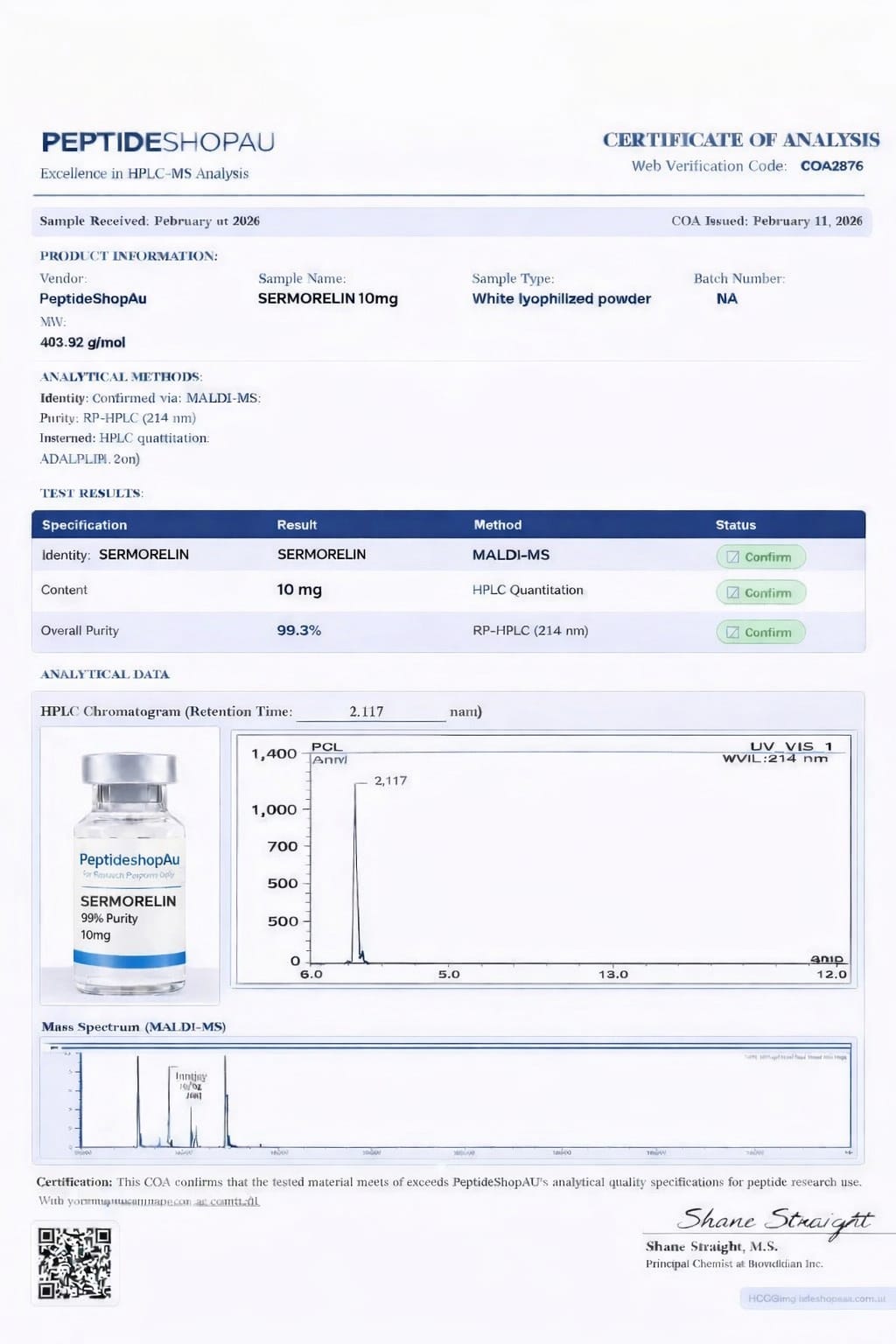 Buy Sermorelin 10mg AU -(Research Grade) - Image 3