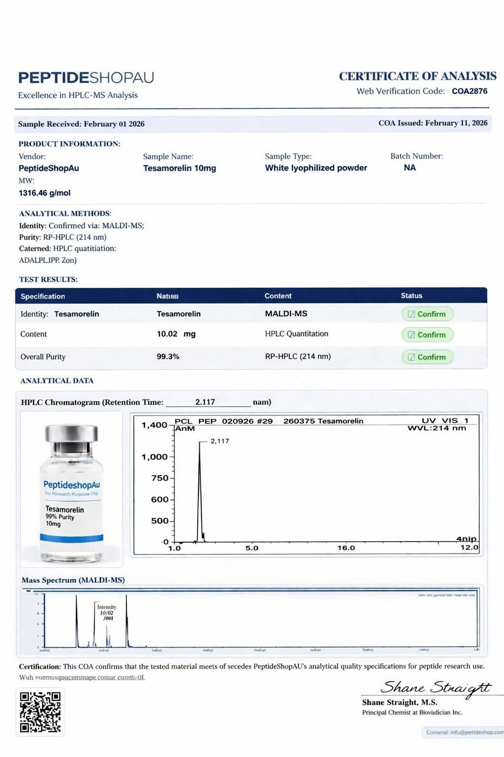 Buy Tesamorelin 10mg AU -(Research Grade)
